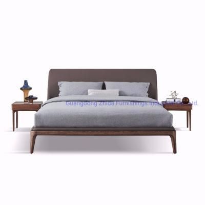 Solid Wood Walnut Wood Base Bed High Quality Bed
