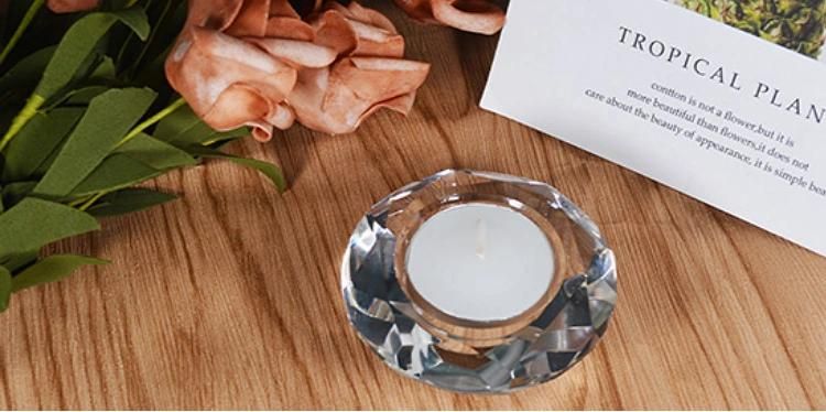 Crystal Diamond Shape Tealight Candlestick for Home Decoration