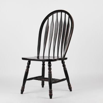 Traditional Black Windsor European Wood Dining Chair