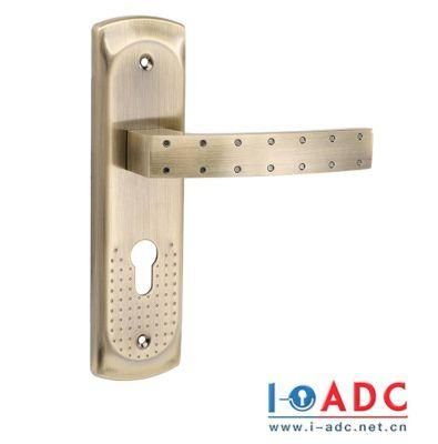 Round Base Rosette Aluminum Door Handle on Plate Door Handle Lock Set Lever