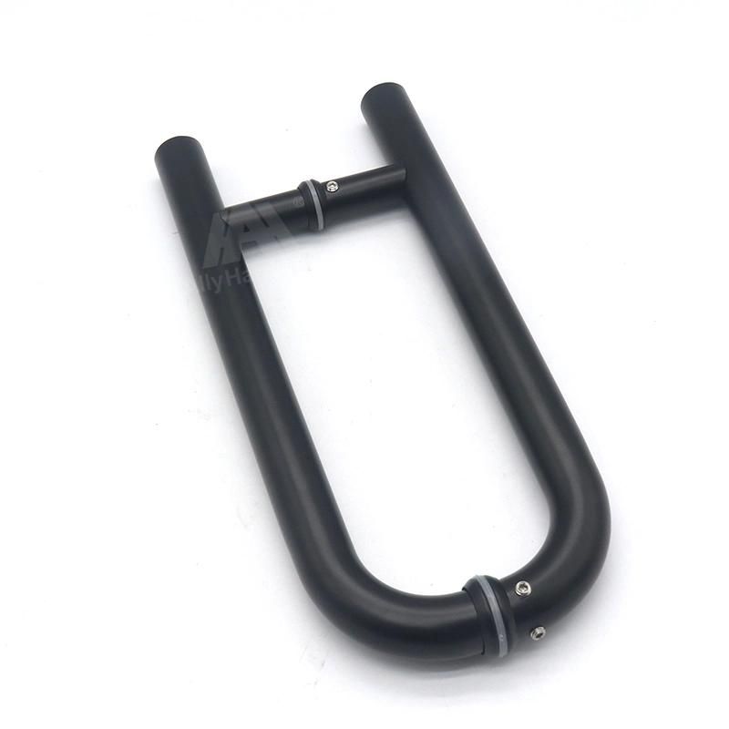 Matt Black Glass Shower Door Fittings Stainless Steel Handle