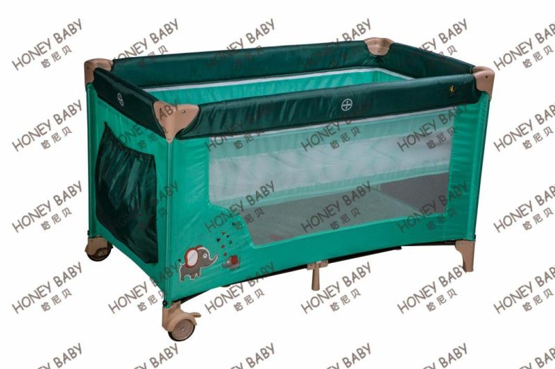 Baby Playpen with Wheels /Factory Hot Sale Baby Playpen with Brake Playpen /Second Layer by Zipper