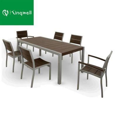 All Weather Patio Outdoor Garden Aluminum Frame Dining Table and Chair with SGS Certificate