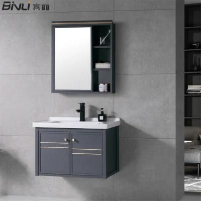European Bath Furniture Unit Wall Hung Floating Alumuinum Bathroom Wash Basin Cabinet Combo Toilet Vanity