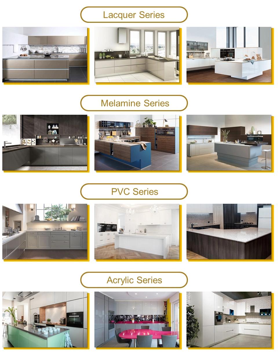 European Home Improvement Modular Kitchen Lacquer and Melamine Kitchen Cabinets