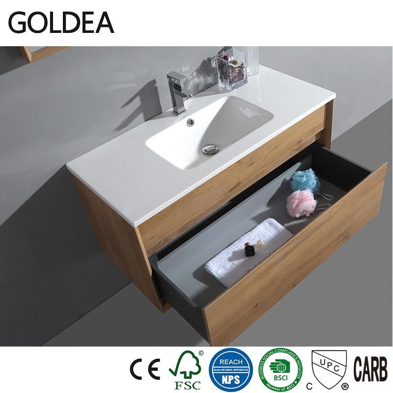 Floor Mounted Ceramics Goldea Hangzhou Vanity Vanities Home Decoration Furniture Wooden Bathroom Manufacture