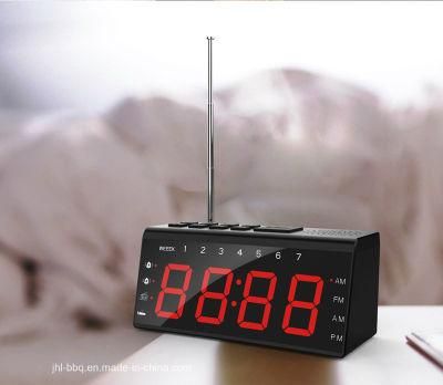 Desk and Table Clock with LED High Resolution Display Combining with FM and Am Radio Dual Alarm and Snooze Mobile Phone Charging