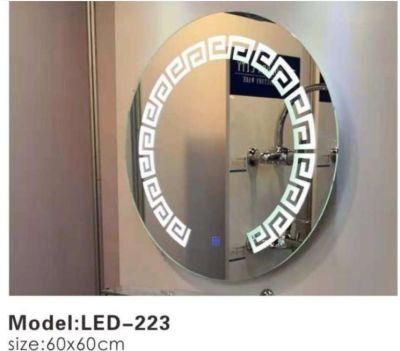 Round Simple European LED Home Smart Glass Wall Bathroom Mirror