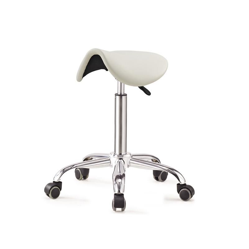 Modern Swivel Adjustable PU Leather Saddle Salon Furniture