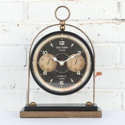 Iron Mantel Clock, Unique Table Clock for Home Decor, Old Town Clock, Metal Desk Clock
