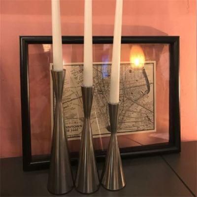 Stainless Steel Candlestick Metal Conical Candlestick Bracket Retro Modern Decorative Gift