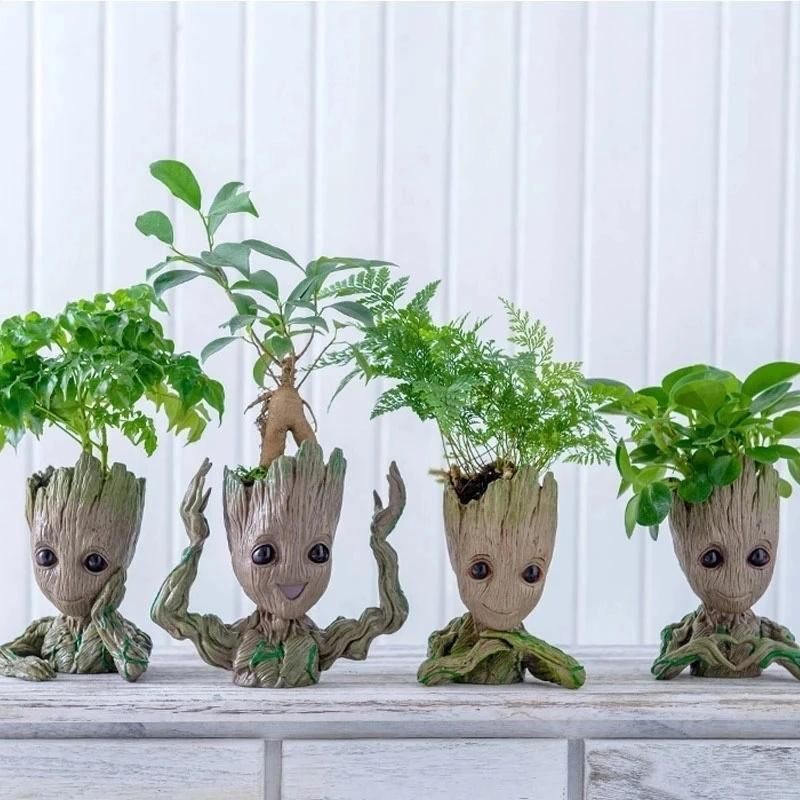 Cute Cartoon Character Creative Flower Pot Baby Groot Living Room Storage Box Home Decorations Kids Pen Holder Flowerpot