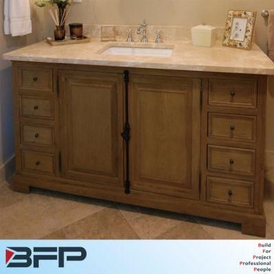 European Style with Single Bowl Solid Wood Bathroom Vanity