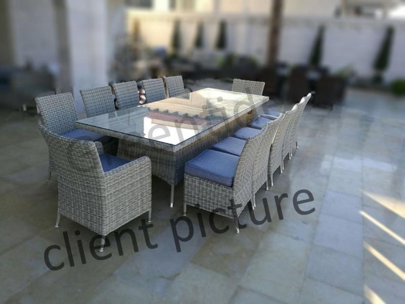 Aluminum Outdoor Patio Furniture Dining Sets Table and Chairs 13PCS Long Table