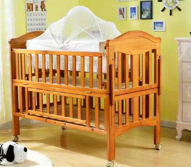 European Baby Bed Foldable Multi-Function Newborn Children Stitching Large Bed Small Cradle Crib