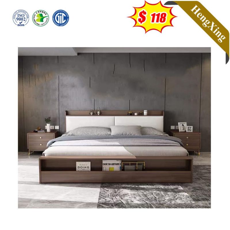 European Italian Style Classic Wood Panel Double Storage Bedroom Bed