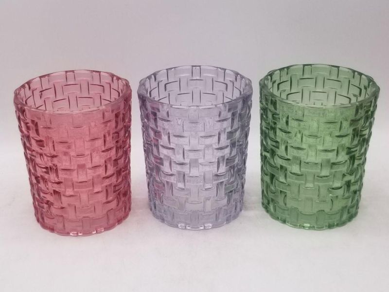 Elegant Glass Candle Holder with Various Customized Colors