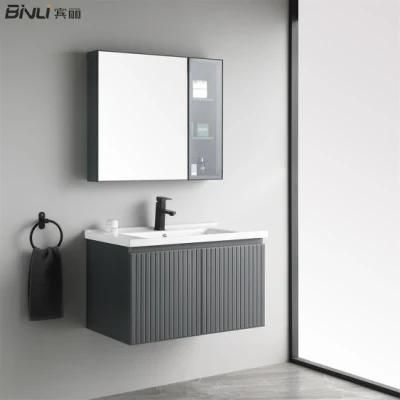 Household Bathroom Furniture Ripple Effect Wall Hanging Cabinets European Style Elegant Bathroom Vanity with Sink