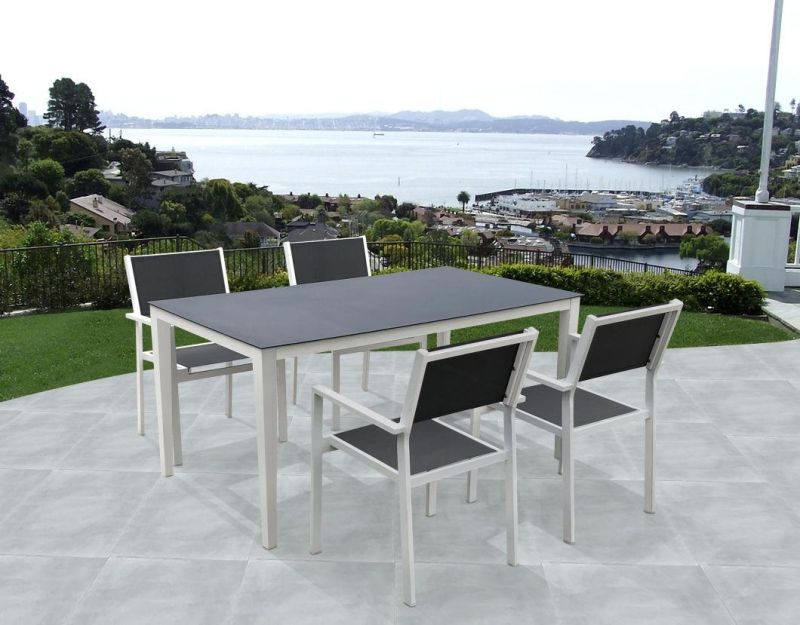 Low Price Room Customized OEM Foshan Black Outdoor Table Metal Garden Balcony Dining Set