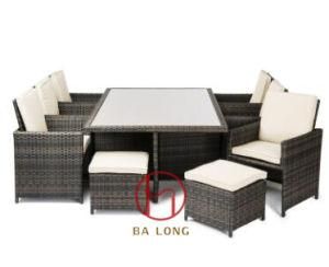 9PCS Leisure Rattan Patio Garden Outdoor Dining Table and Chair