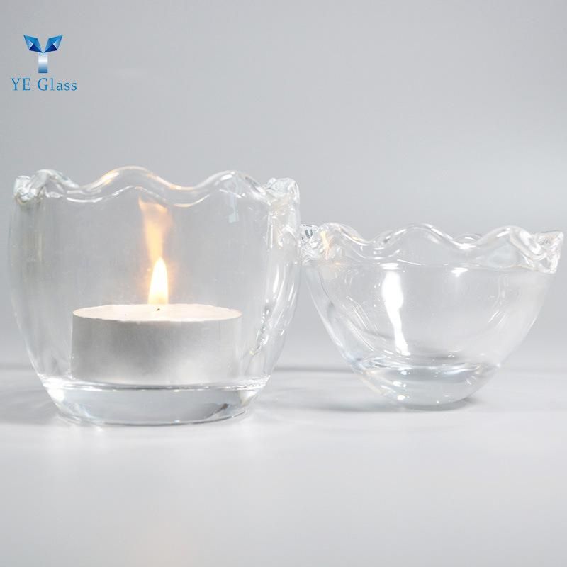 Customized Heart Shape Transparent Candle Holder for Decoration