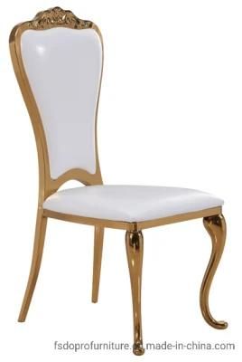 Light Luxury European Style Metal Hollow Carved Dining Chair