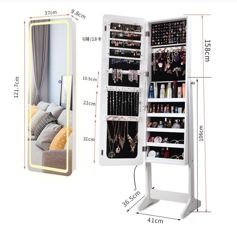 European-Style LED Light Ultra-Clear Floor Mirror, Dressing Mirror Cabinet, Floor Smart Mirror, Full-Length Mirror