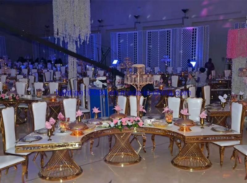 Wholesale Banquet Hotel Furniture Rose Golden Dining Stainless Steel Garden Flower Chairs