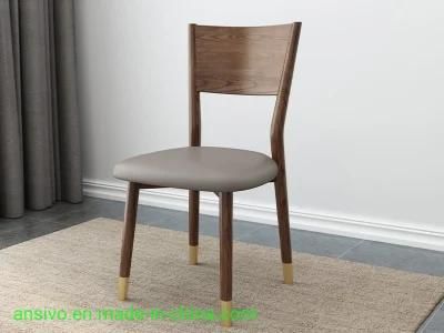 Classical Design High Backrest Wooden Back Dining Chair Upholstered for Dining Room Upholstered Iron Legs