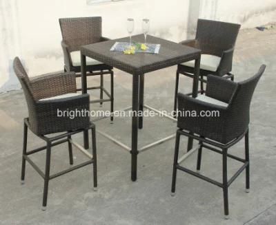 Foshan Factory Outdoor Furniture Patio Rattan Bar Stool Bar Table
