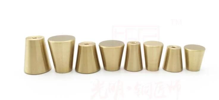 Simple Brass Handle Cabinet Single Hole Drawer Knobs with Solid Cone Copper