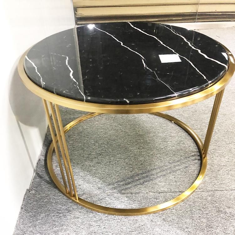 European Style Marble Top Metal Coffee Table Living Room Furnitures Side Table