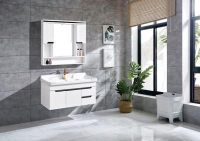 European Style Design Bathroom Furniture Mirror Bathroom Cabinet with Ceramic Basin