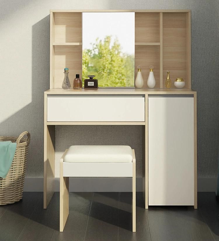Modern European Bedroom Furniture Hotel Desk Girls Wood Makeup Storage Mirrored Dresser