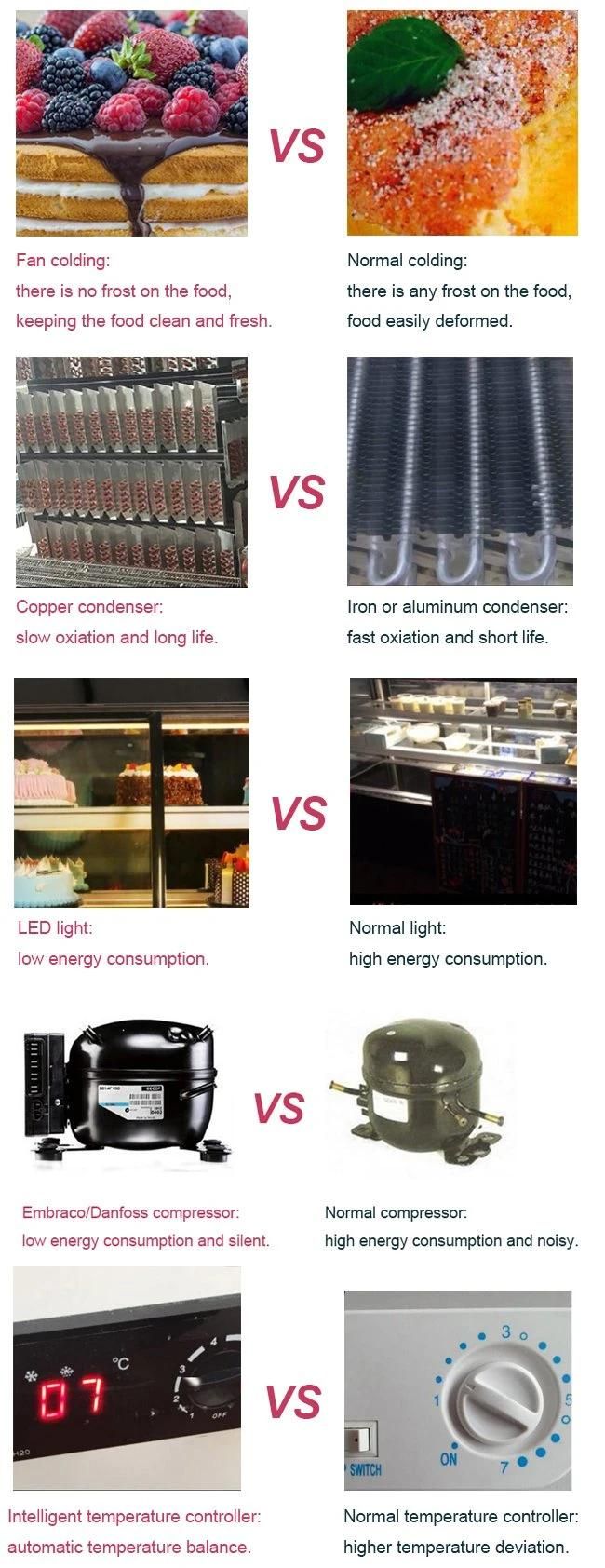 European Style Front Opening Commercial Cake Chiller Pastry Showcase (KT750AF-M2)