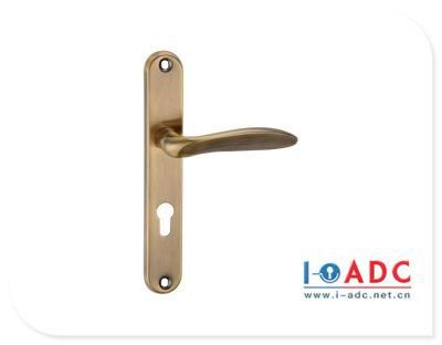 High Quality PVD Gold Finished Zinc Alloy Handle on Zinc Plate for Wooden Door