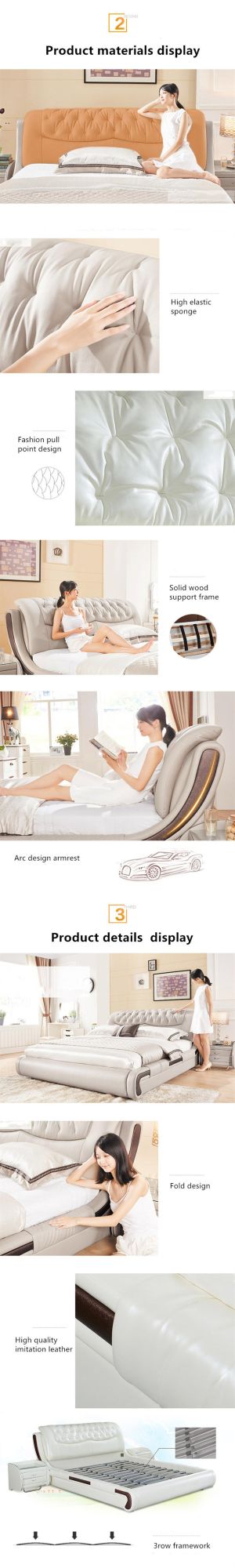 Light Luxury European 1.8m Soft Bed Modern Simple Furniture 0177-4