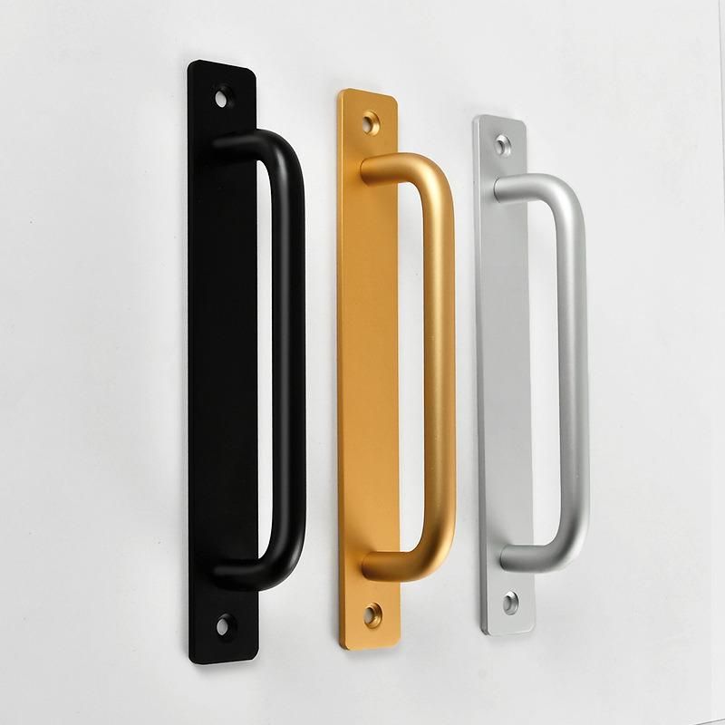 Low Price Furniture Wardrobe Cabinet Window Glass Door Handle Aluminium Alloy Drawer Pull Handles Free Punching Sliding Door Handle for Door and Window Hardware