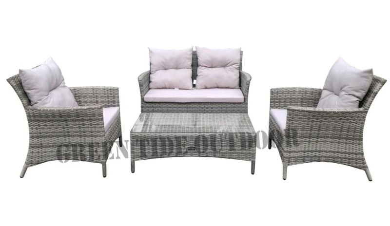 Outdoor Patio Garden Furniture Rattan Sofa Set 4PCS