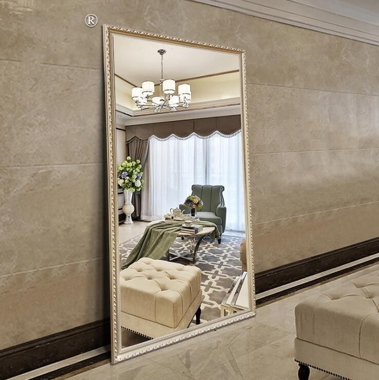 Bracket Full-Length Mirror Floor Fitting Mirror European-Style Solid Wood Clothing Store Mirror