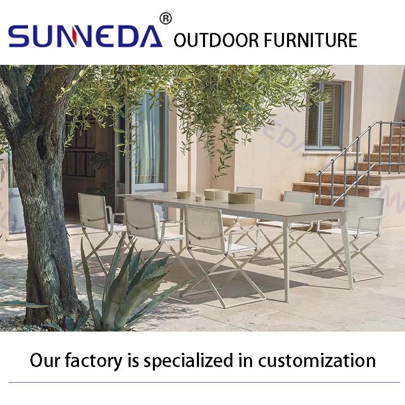 Villa Beach Backyard European Style Aluminium Alloy PVC Outdoor Furniture