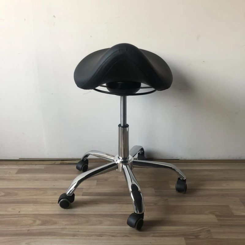 Portable Saddle Salon Beauty Salon Stool Adjustable with Wheels