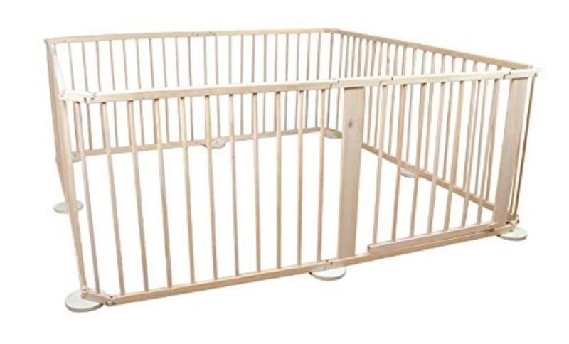 European Standard 8 Panel Pine Wood Foldable Baby Playpen