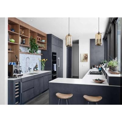 Matte Grey Custom Kitchen Cabinet Melamine Board Kitchen Cabinet Design Kitchen Furniture