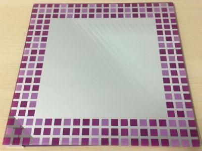 3mm 4mm Silkcreen Printed Bathroom Aluminum Mirror with Different Customized Colors