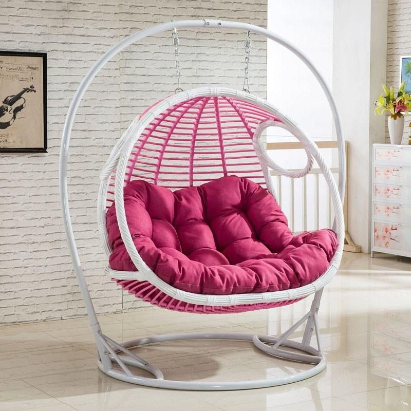 Home Live Room Cane Furniture Garden PE Rattan Hanging Chair Casual Outdoor Wicker Single Swing Chair
