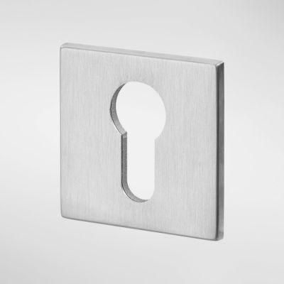 High Quality Zinc Aluminum Alloy Thin Circle Door Handle Furniture Hardware Square Rosette Escutcheon Lock