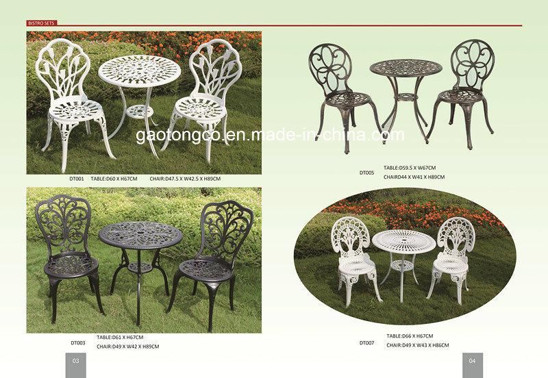 Fendias Antique Cast Aluminum 3-Piece Outdoor Garden Furniture Bistro Set in Black, White