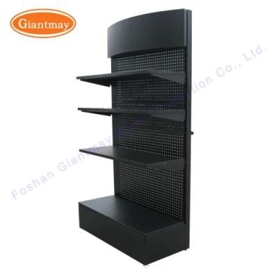 Powder Coated Hardware Store Metal Floor Standing Expositor Display Tools Exhibition Stand Rack with Peg Hooks