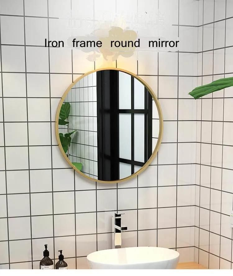 Gold Black Iron Frame European Hotel Decoration Wall Bathroom Mirror